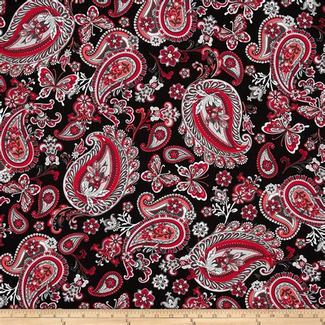 red and black paisley fabric